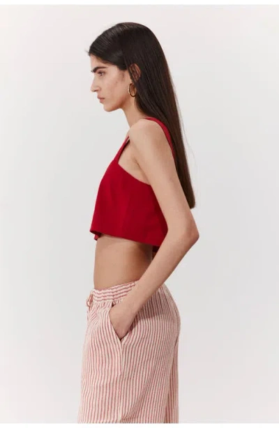 Gottex Beach Life Terra Square Neck Crop Top Cover-up In Red