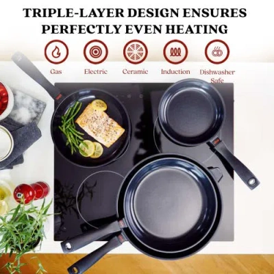 Alva Energy Nonstick Ceramic Frying Pan In Black