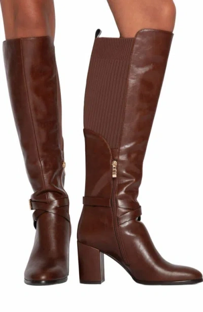 Belle & Bloom Breton Knee High Boot In Brown