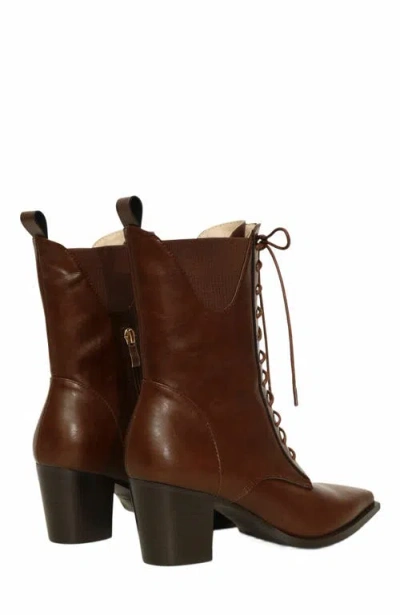 Belle & Bloom Jumping Ship Laced Boot In Brown