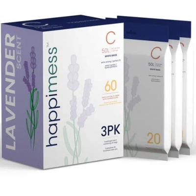 Happimess Scented Trash Can Liners, White Drawstring, In Blue