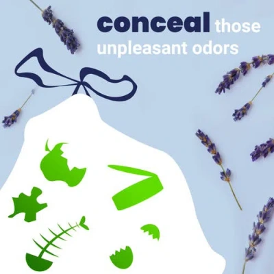 Happimess Scented Trash Can Liners, White Drawstring, In Blue