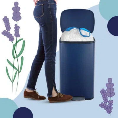 Happimess Scented Trash Can Liners, White Drawstring, In Blue