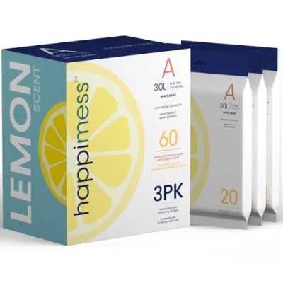 Happimess Scented Trash Can Liners, White Drawstring, In White