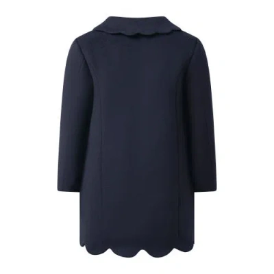 Rachel Riley Scalloped Dress Coat In Blue