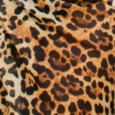 Fashion-szn Curve Curve Leopard Print Beach Sarong In Brown