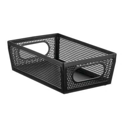 Mdesign Perforated Metal Storage Bin With Handles In Black