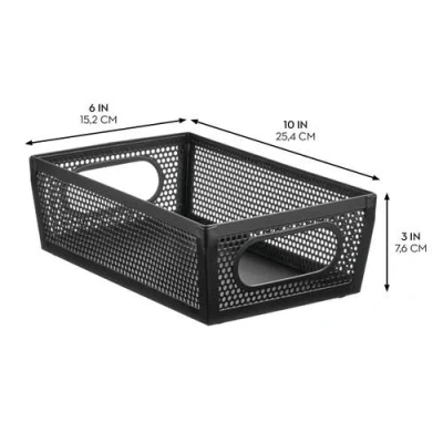 Mdesign Perforated Metal Storage Bin With Handles In Black