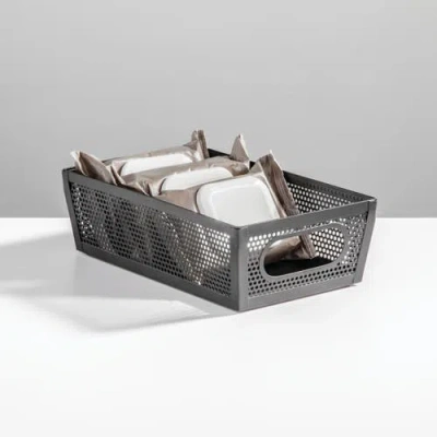 Mdesign Perforated Metal Storage Bin With Handles In Black