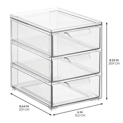 Mdesign 3-drawer Stackable Organizer For Kitchen Or Pantry In Transparent