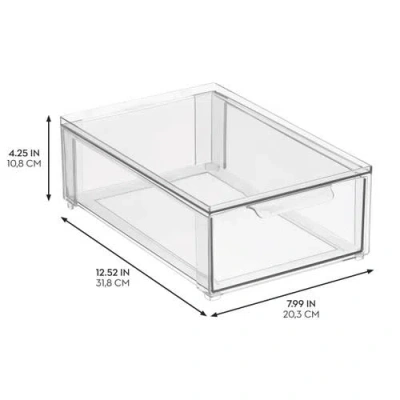 Mdesign Stackable Pull-out Sliding Storage Drawer In Transparent