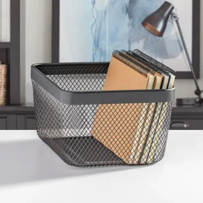 Mdesign Metal Mesh Pantry Basket For Kitchen Storage In Gray
