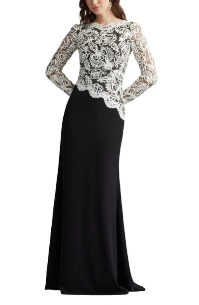 Tadashi Shoji Cim16206lxy Fitted Long Formal A Line Evening Dress In Multi