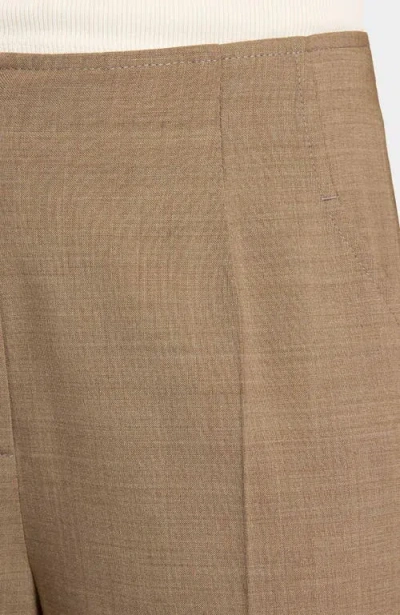 Santorelli Della Straight Leg Pants In Stretch Wool In Brown