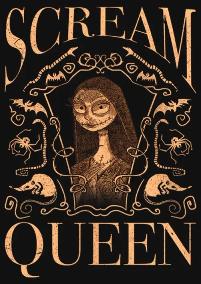 The Nightmare Before Christmas Girl's  Sally The Scream Queen  Graphic T-shirt In Black