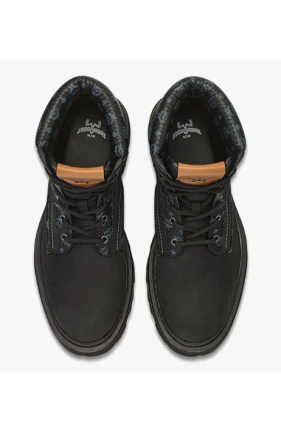 Mcm Ankle Boots In Nubuck And Monogram Print Leather In Black