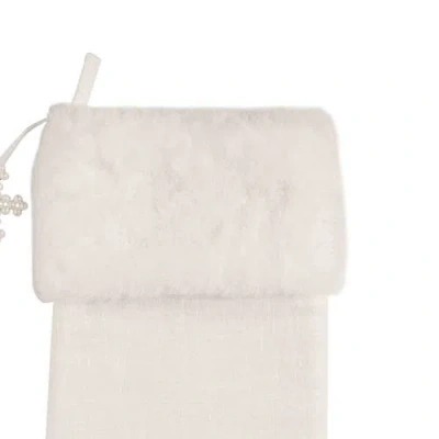 C & F Home C&f Home 8.5" X 20" Fur Snowflake Christmas Stocking In White