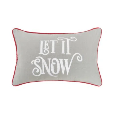 C & F Home C&f Home Let It Snow Printed Christmas Throw Pillow, 14" X 22" In Gray
