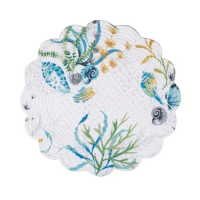 C & F Home C&f Home Marlowe Sound Round Placemats Set Of 6, 17" Decor In White