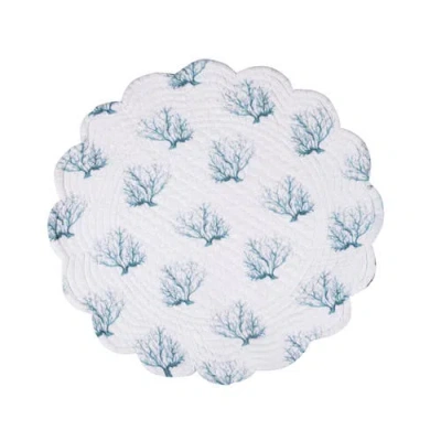 C & F Home C&f Home Marlowe Sound Round Placemats Set Of 6, 17" Decor In White