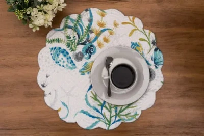 C & F Home C&f Home Marlowe Sound Round Placemats Set Of 6, 17" Decor In White