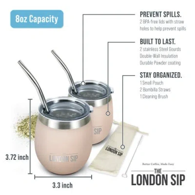 London Sip Yerba Mate Cup Set 8oz In Neutral