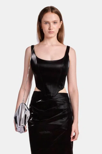 Kate Barton Willow Black Vinyl Corset In Multi