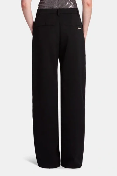 Kate Barton Draped Knee Black Wool Trouser In Black