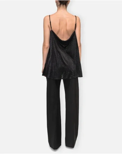 Kate Barton Cowl-neck Top With Brooch In Black