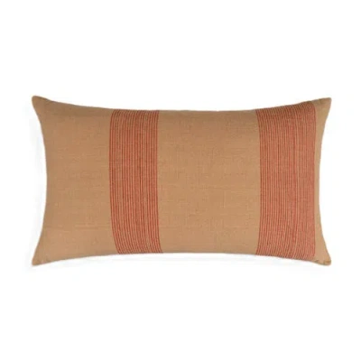 Naki & Ssam Modern Simplicity Brown Pin-striped  Lumbar Pillow In Multi