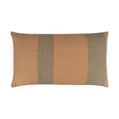 Naki & Ssam Modern Simplicity Brown Pin-striped  Lumbar Pillow In Multi