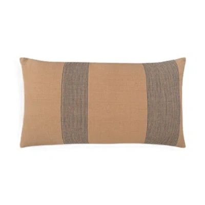 Naki & Ssam Modern Simplicity Brown Pin-striped  Lumbar Pillow In Multi