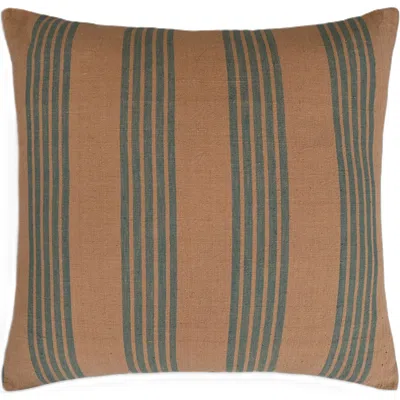 Naki & Ssam Earthy Finesse Brown Throw Pillow With Stripes In Multi