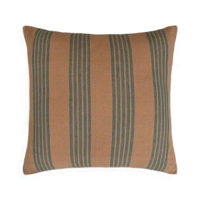 Naki & Ssam Earthy Finesse Brown Throw Pillow With Stripes In Multi