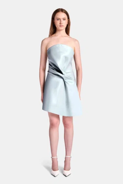 Kate Barton Kate Liquid Draped Mini Dress In Blue