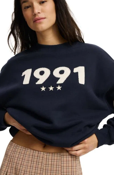 Cotton On Graphic Vintage Style Sweatshirt In Black