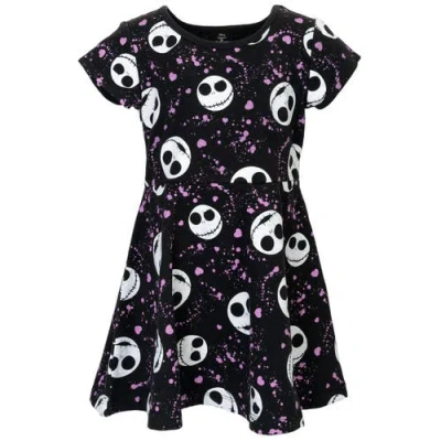 Disney Short Sleeve Skater Dress In Black