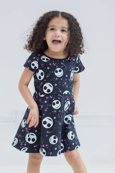 Disney Short Sleeve Skater Dress In Black