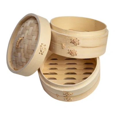 Joyce Chen 2-tier Steamer Baskets In Brown