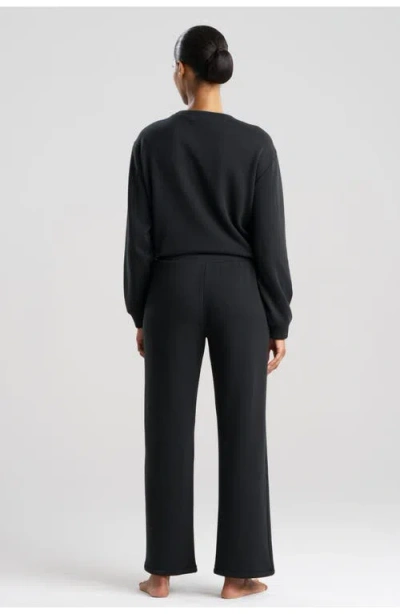 Natori Edit Nova Cozy Brushed Knit Everywhere Straight Leg Pant In Black