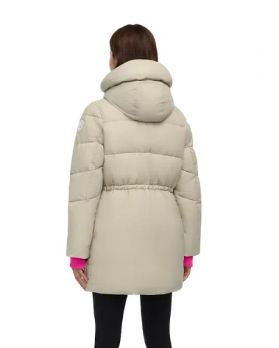 Pajar Heirani Mid-length Quilted Parka Puffer With Oversized Hood In Neutral