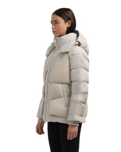 Pajar Vega Mixed Media Puffer Jacket With Removable Hood In White