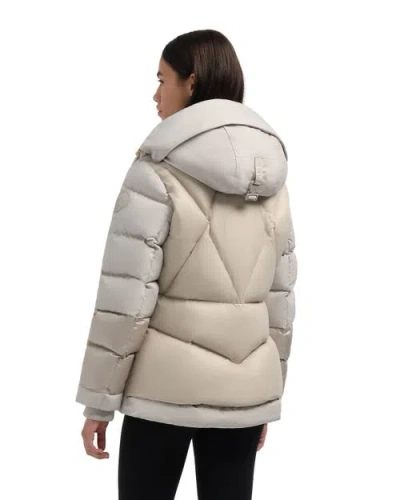 Pajar Vega Mixed Media Puffer Jacket With Removable Hood In White