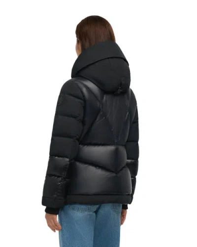 Pajar Vega Mixed Media Puffer Jacket With Removable Hood In Black