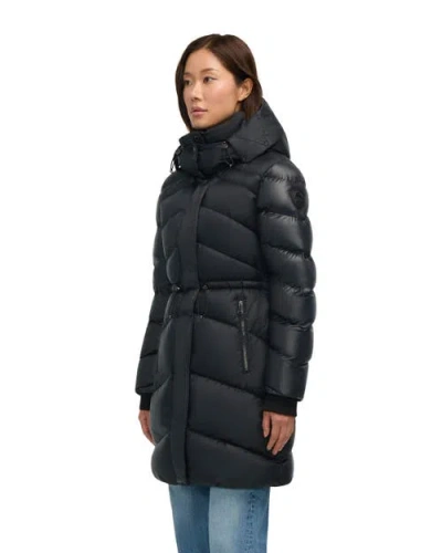 Pajar Saturn Mid-length Quilted Puffer With Removable Hood In Black