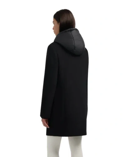 Pajar Button Front Wool-blend Coat In Black