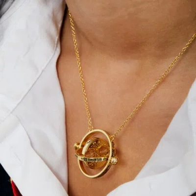 Harry Potter Hermione Time Travel Magical Hourglass Rotating Necklace, 22" In Gold