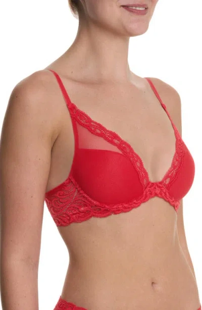 Natori Women's Feathers Lace Contour Underwire Plunge Bra 730023 In Animal Print