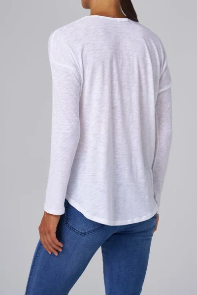 Franne Golde Slub Jersey Relaxed Long Sleeve Tee In White