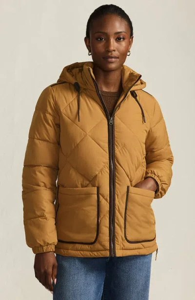 Lands' End Featherfree Insulated Diamond Quilted Jacket In Brown